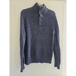 Banana Republic Men Grandpa Grunge Mock Neck Loose Knit Sweater Size MED